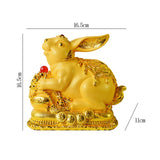 Maxbell Rabbit Year Collectible Statue Feng Shui Decoration Lightweight Decorative Style A