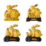 Maxbell Rabbit Year Collectible Statue Feng Shui Decoration Lightweight Decorative Style A