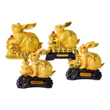 Maxbell Rabbit Year Collectible Statue Feng Shui Decoration Lightweight Decorative Style A