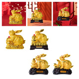 Maxbell Rabbit Year Collectible Statue Feng Shui Decoration Lightweight Decorative Style A