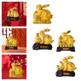 Maxbell Rabbit Year Collectible Statue Feng Shui Decoration Lightweight Decorative Style A