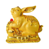Maxbell Rabbit Year Collectible Statue Feng Shui Decoration Lightweight Decorative Style A