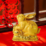 Maxbell Rabbit Year Collectible Statue Feng Shui Decoration Lightweight Decorative Style A