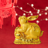 Maxbell Rabbit Year Collectible Statue Feng Shui Decoration Lightweight Decorative Style A