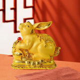 Maxbell Rabbit Year Collectible Statue Feng Shui Decoration Lightweight Decorative Style A