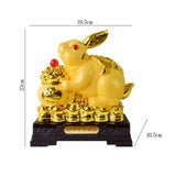 Maxbell Rabbit Year Collectible Statue Feng Shui Decoration Lightweight Decorative Style B