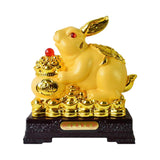Maxbell Rabbit Year Collectible Statue Feng Shui Decoration Lightweight Decorative Style B
