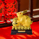 Maxbell Rabbit Year Collectible Statue Feng Shui Decoration Lightweight Decorative Style B