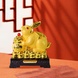 Maxbell Rabbit Year Collectible Statue Feng Shui Decoration Lightweight Decorative Style B