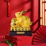Maxbell Rabbit Year Collectible Statue Feng Shui Decoration Lightweight Decorative Style B