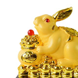 Maxbell Rabbit Year Collectible Statue Feng Shui Decoration Lightweight Decorative Style B