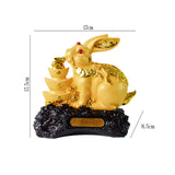 Maxbell Rabbit Year Collectible Statue Feng Shui Decoration Lightweight Decorative Style C