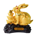 Maxbell Rabbit Year Collectible Statue Feng Shui Decoration Lightweight Decorative Style C