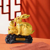 Maxbell Rabbit Year Collectible Statue Feng Shui Decoration Lightweight Decorative Style C