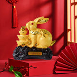Maxbell Rabbit Year Collectible Statue Feng Shui Decoration Lightweight Decorative Style C