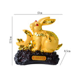 Maxbell Rabbit Year Collectible Statue Feng Shui Decoration Lightweight Decorative Style D