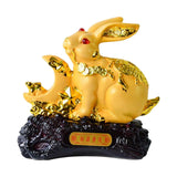 Maxbell Rabbit Year Collectible Statue Feng Shui Decoration Lightweight Decorative Style D