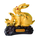 Maxbell Rabbit Year Collectible Statue Feng Shui Decoration Lightweight Decorative Style D