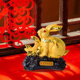 Maxbell Rabbit Year Collectible Statue Feng Shui Decoration Lightweight Decorative Style D
