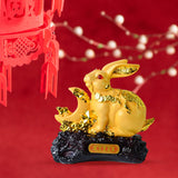 Maxbell Rabbit Year Collectible Statue Feng Shui Decoration Lightweight Decorative Style D
