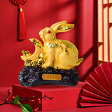 Maxbell Rabbit Year Collectible Statue Feng Shui Decoration Lightweight Decorative Style D