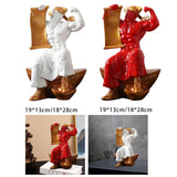 Maxbell God of Wealth Statue Sculpture Ornament Figurine Craft for Shelf Decoration S White