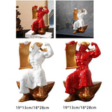 Maxbell God of Wealth Statue Sculpture Ornament Figurine Craft for Shelf Decoration S White