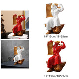 Maxbell God of Wealth Statue Sculpture Ornament Figurine Craft for Shelf Decoration S White