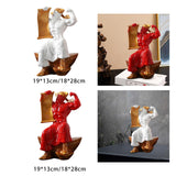 Maxbell God of Wealth Statue Sculpture Ornament Figurine Craft for Shelf Decoration S White