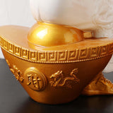 Maxbell God of Wealth Statue Sculpture Ornament Figurine Craft for Shelf Decoration S White