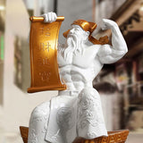 Maxbell God of Wealth Statue Sculpture Ornament Figurine Craft for Shelf Decoration White L