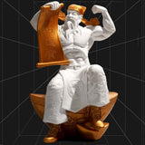 Maxbell God of Wealth Statue Sculpture Ornament Figurine Craft for Shelf Decoration White L