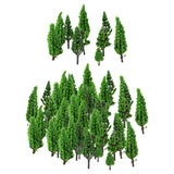 Maxbell 50x Train Scenery Mixed Miniature Trees for Layout Accessories DIY Material Cypress Tree