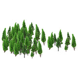 Maxbell 50x Train Scenery Mixed Miniature Trees for Layout Accessories DIY Material Cypress Tree