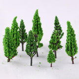 Maxbell 50x Train Scenery Mixed Miniature Trees for Layout Accessories DIY Material Cypress Tree