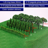Maxbell 50x Train Scenery Mixed Miniature Trees for Layout Accessories DIY Material Cypress Tree