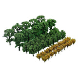 Maxbell 50x Train Scenery Mixed Miniature Trees for Layout Accessories DIY Material Banyan Tree