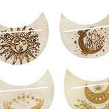 Maxbell Wooden Card Stand Card Display Holder Card Altar Stand for Table Decoration Moon Shaped A