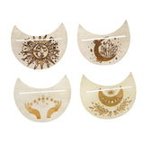 Maxbell Wooden Card Stand Card Display Holder Card Altar Stand for Table Decoration Moon Shaped A