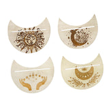 Maxbell Wooden Card Stand Card Display Holder Card Altar Stand for Table Decoration Moon Shaped A