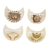 Maxbell Wooden Card Stand Card Display Holder Card Altar Stand for Table Decoration Moon Shaped A