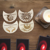 Maxbell Wooden Card Stand Card Display Holder Card Altar Stand for Table Decoration Moon Shaped A