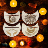 Maxbell Wooden Card Stand Card Display Holder Card Altar Stand for Table Decoration Moon Shaped A