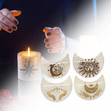 Maxbell Wooden Card Stand Card Display Holder Card Altar Stand for Table Decoration Moon Shaped A