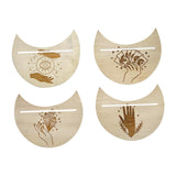 Maxbell Wooden Card Stand Card Display Holder Card Altar Stand for Table Decoration Moon Shaped B
