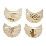Maxbell Wooden Card Stand Card Display Holder Card Altar Stand for Table Decoration Moon Shaped B