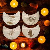 Maxbell Wooden Card Stand Card Display Holder Card Altar Stand for Table Decoration Moon Shaped B