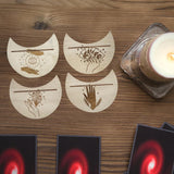 Maxbell Wooden Card Stand Card Display Holder Card Altar Stand for Table Decoration Moon Shaped B