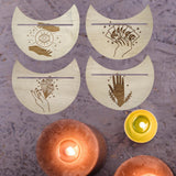 Maxbell Wooden Card Stand Card Display Holder Card Altar Stand for Table Decoration Moon Shaped B