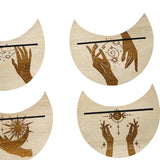 Maxbell Wooden Card Stand Card Display Holder Card Altar Stand for Table Decoration Moon Shaped C